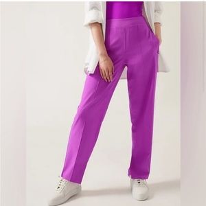 NWT Athleta Brooklyn Heights Vienna Slim Stretch Tech Pants in Jazzy Purple 4